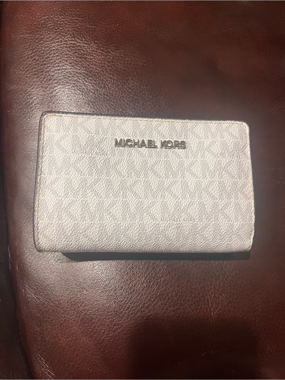 Michael Kors Pearl White Logo Bifold Wallet